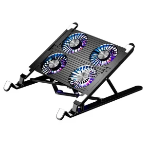 Model No. X4 | Portable RGB Laptop Cooling Pad with Quad Quiet Fans