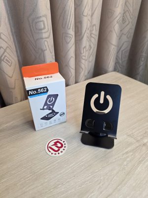 Model No. 562 | 360° Rotating Foldable Aluminum Desktop Phone Stand (Power Icon Edition)