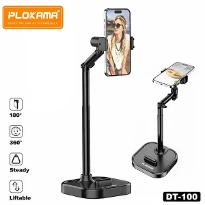 Plokama DT-100 Flexible Aluminium Desktop Stand – 360° Rotatable Holder