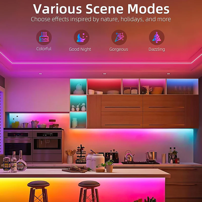 RGB Neon LED Strip Lights 8mm – Smart Wi-Fi & Bluetooth App Control (10m/32.8ft) - Image 6