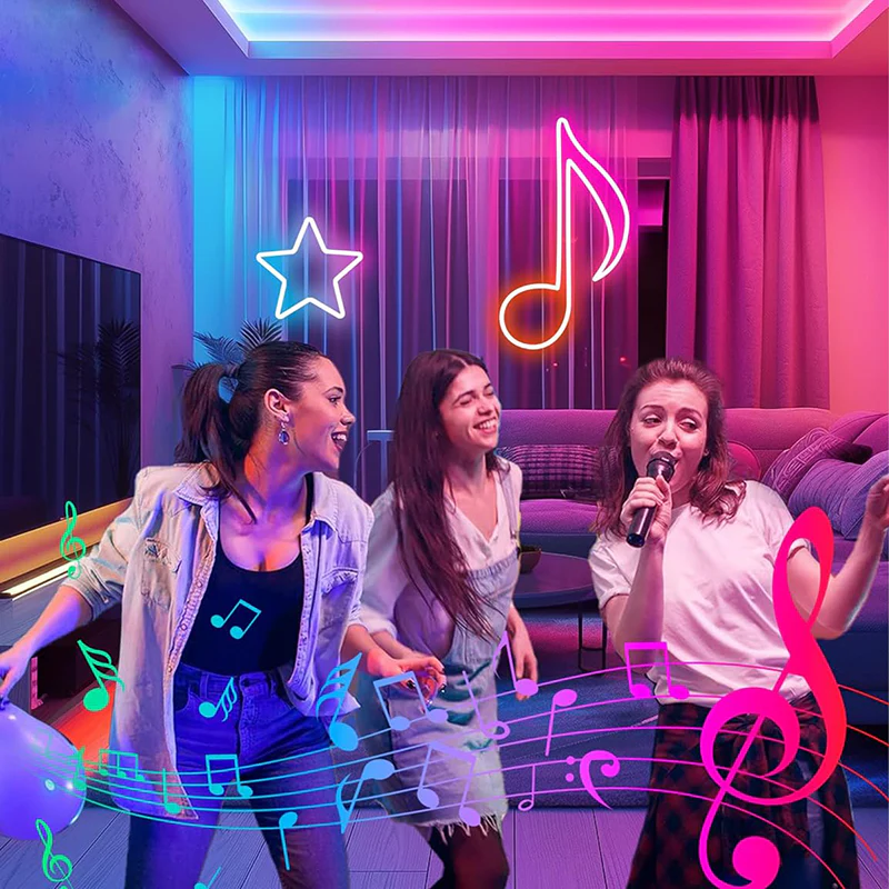 RGB Neon LED Strip Lights 8mm – Smart Wi-Fi & Bluetooth App Control (10m/32.8ft) - Image 3