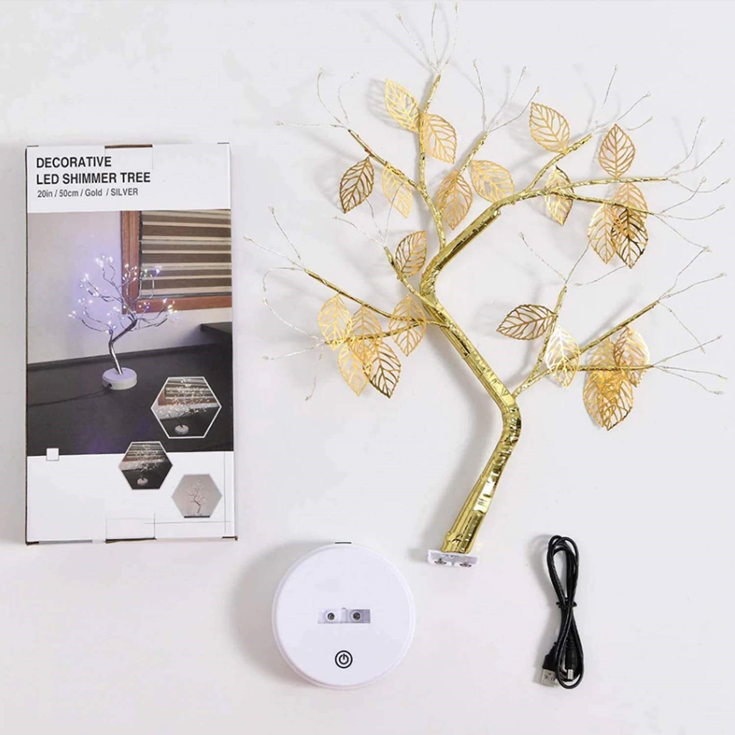 Golden Leaf Tree Light & 72 LEDs Pearl - Image 2