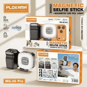 PLOKAMA MG-50 Pro Magnetic Selfie Stick with LED Fill Light