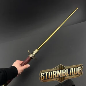 Premium Carbon Steel Wolf Head Self-Defense Stick (Golden Edition with Hand Protection)